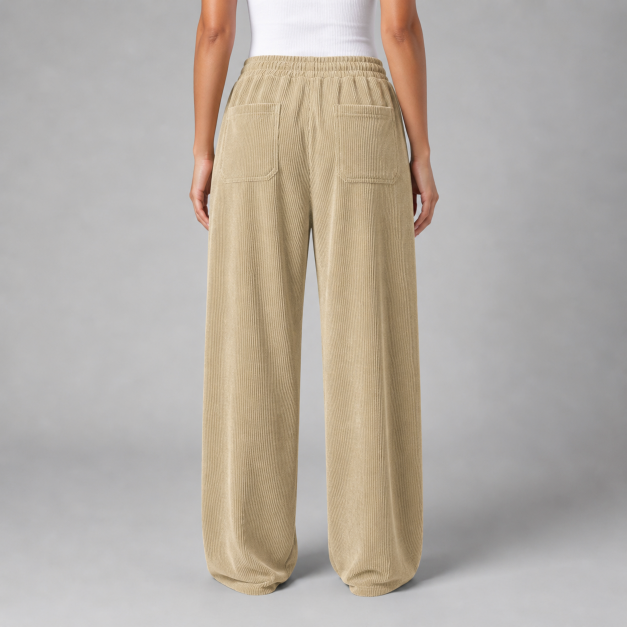 Women’s Drawstring Wide‑Leg Trousers – Quiet Leisure