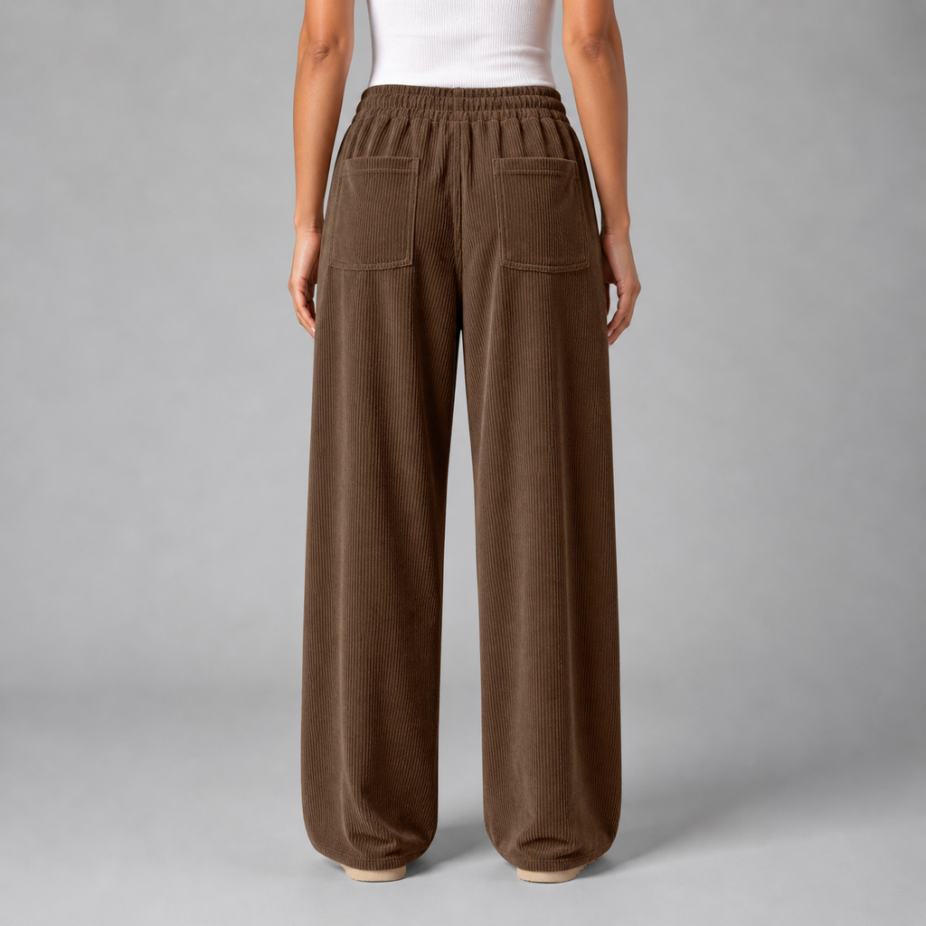 Women’s Drawstring Wide‑Leg Trousers – Quiet Leisure