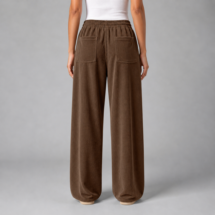 Women’s Drawstring Wide‑Leg Trousers – Quiet Leisure
