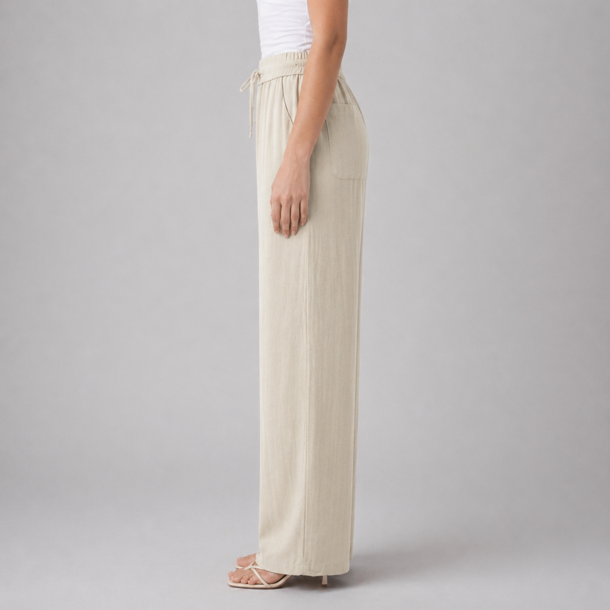 Women’s Wide-Leg Drawstring Trousers – Effortless Ease