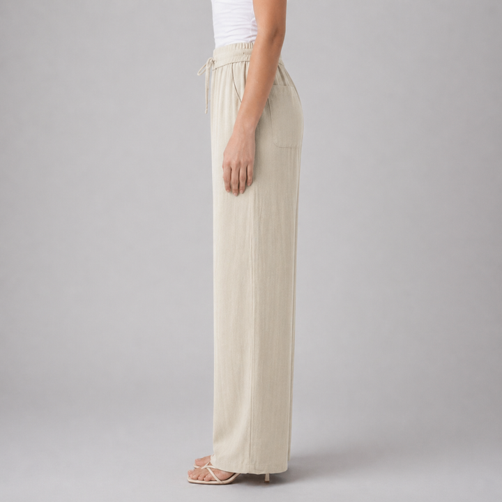 Women’s Wide-Leg Drawstring Trousers – Effortless Ease