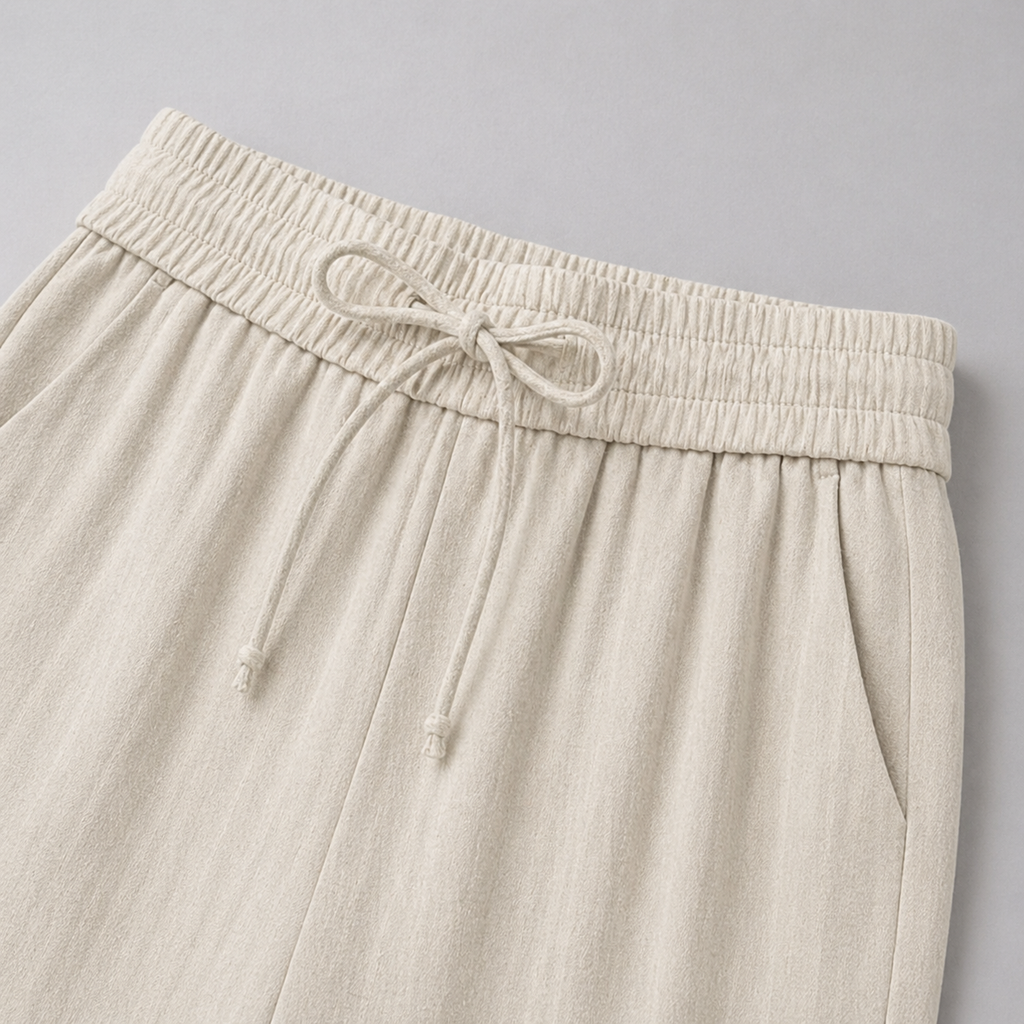Women’s Wide-Leg Drawstring Trousers – Effortless Ease
