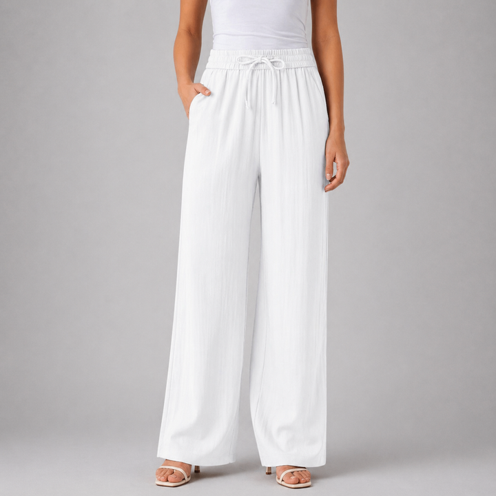 Women’s Wide-Leg Drawstring Trousers – Effortless Ease