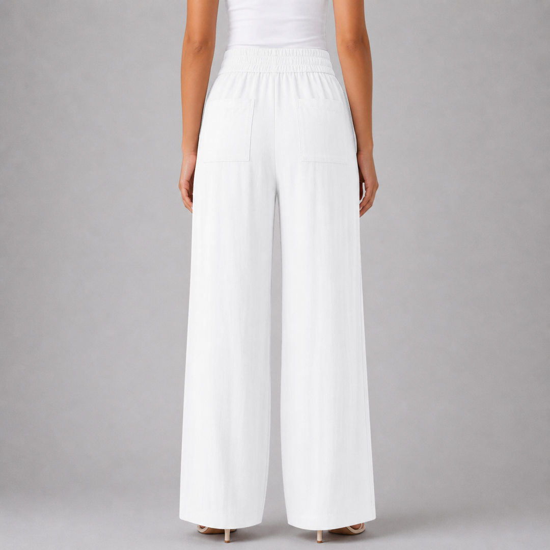 Women’s Wide-Leg Drawstring Trousers – Effortless Ease