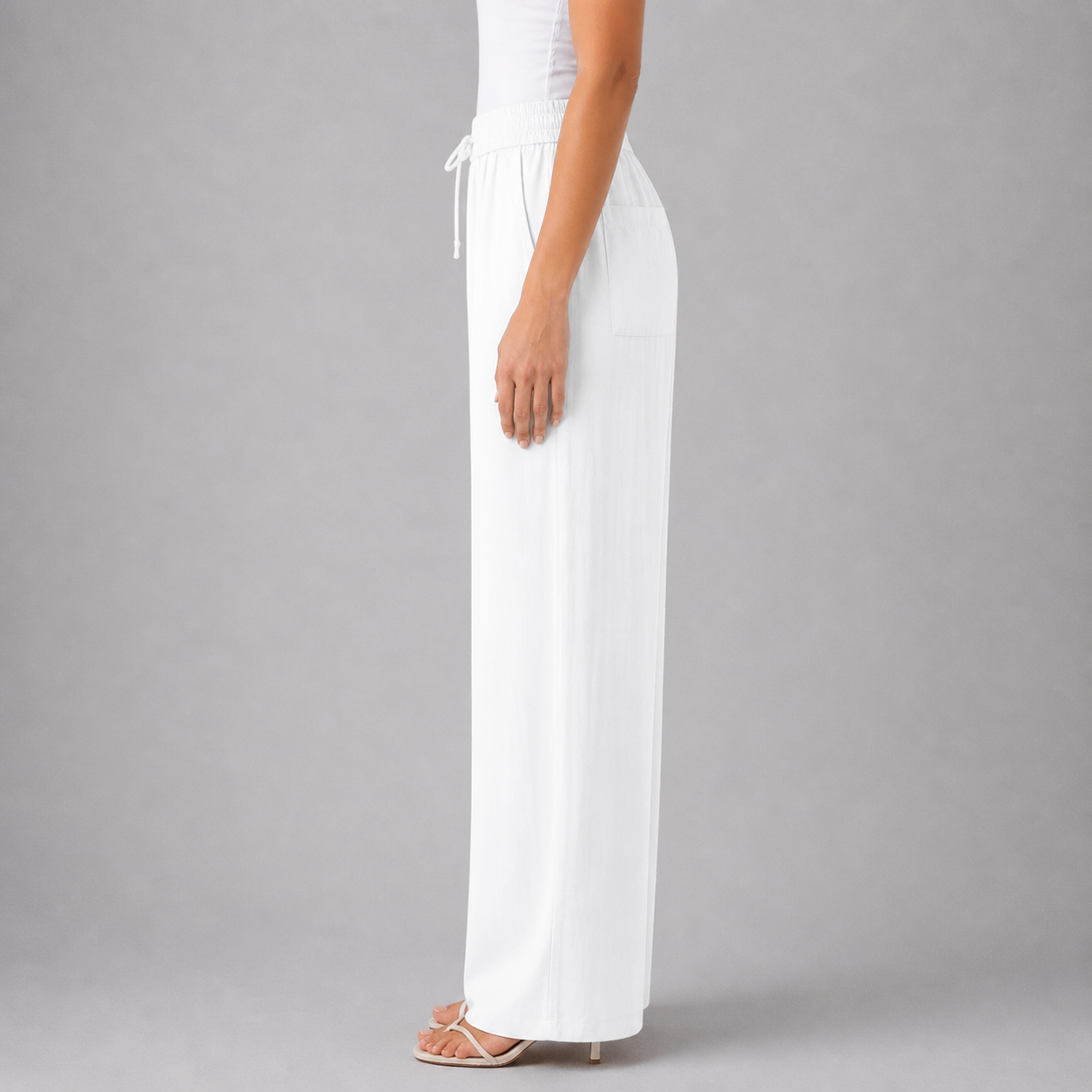 Women’s Wide-Leg Drawstring Trousers – Effortless Ease