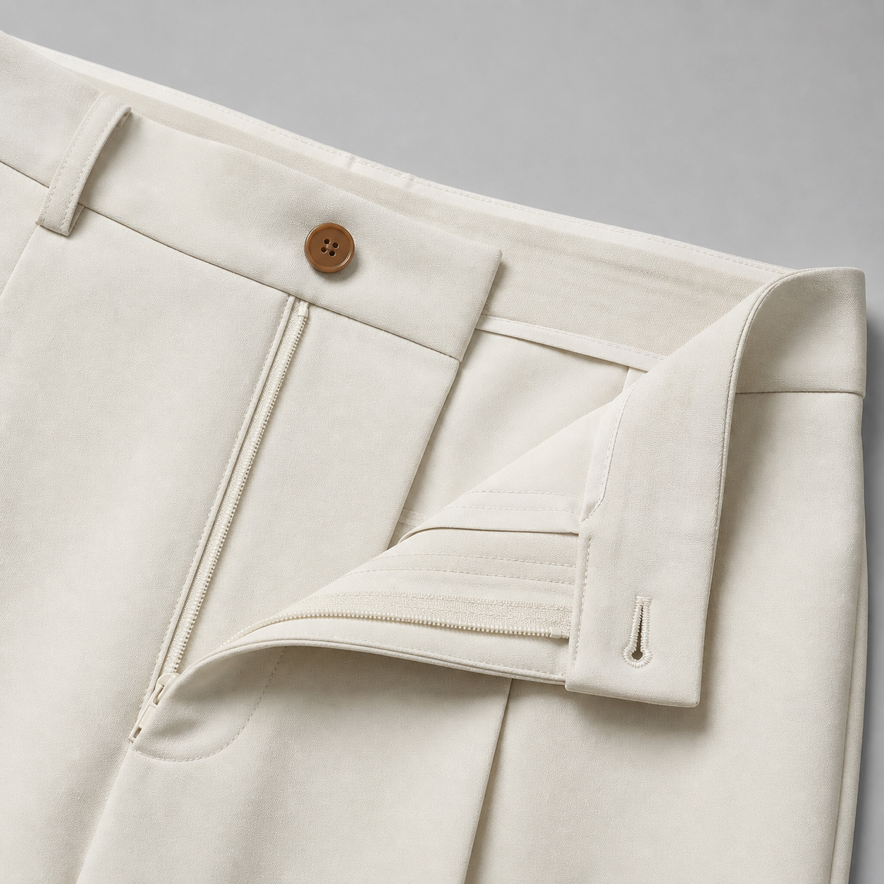 Women's White Straight Leg Dress Pants – High Waist Tailored Fit
