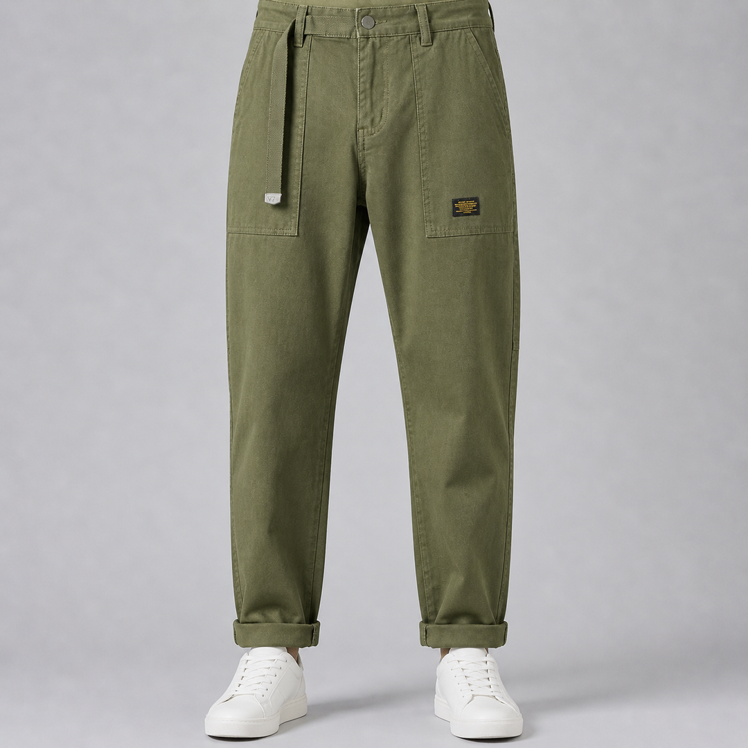 Men’s Tailored Cargo Trousers in Rugged Utility Style