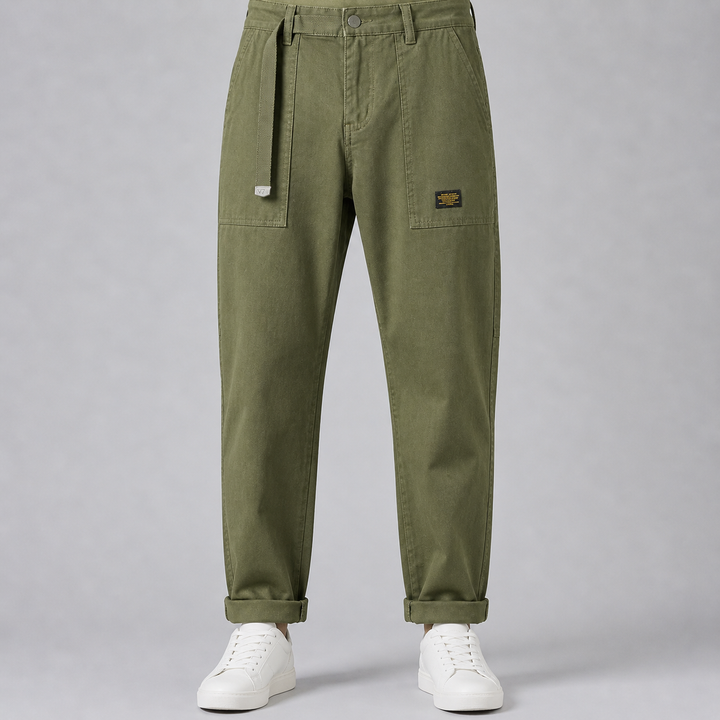 Men’s Tailored Cargo Trousers in Rugged Utility Style