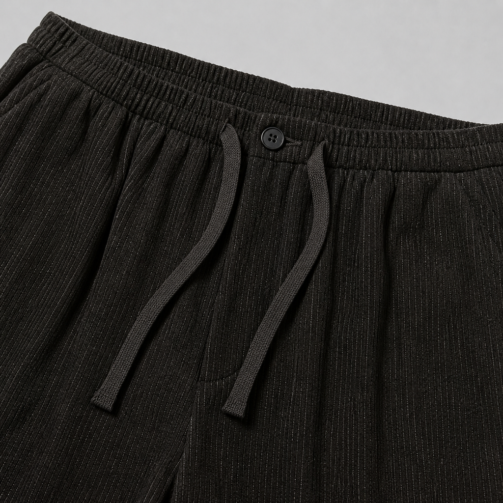 Men’s Baggy Pleated Trousers Striped Comfort Fit