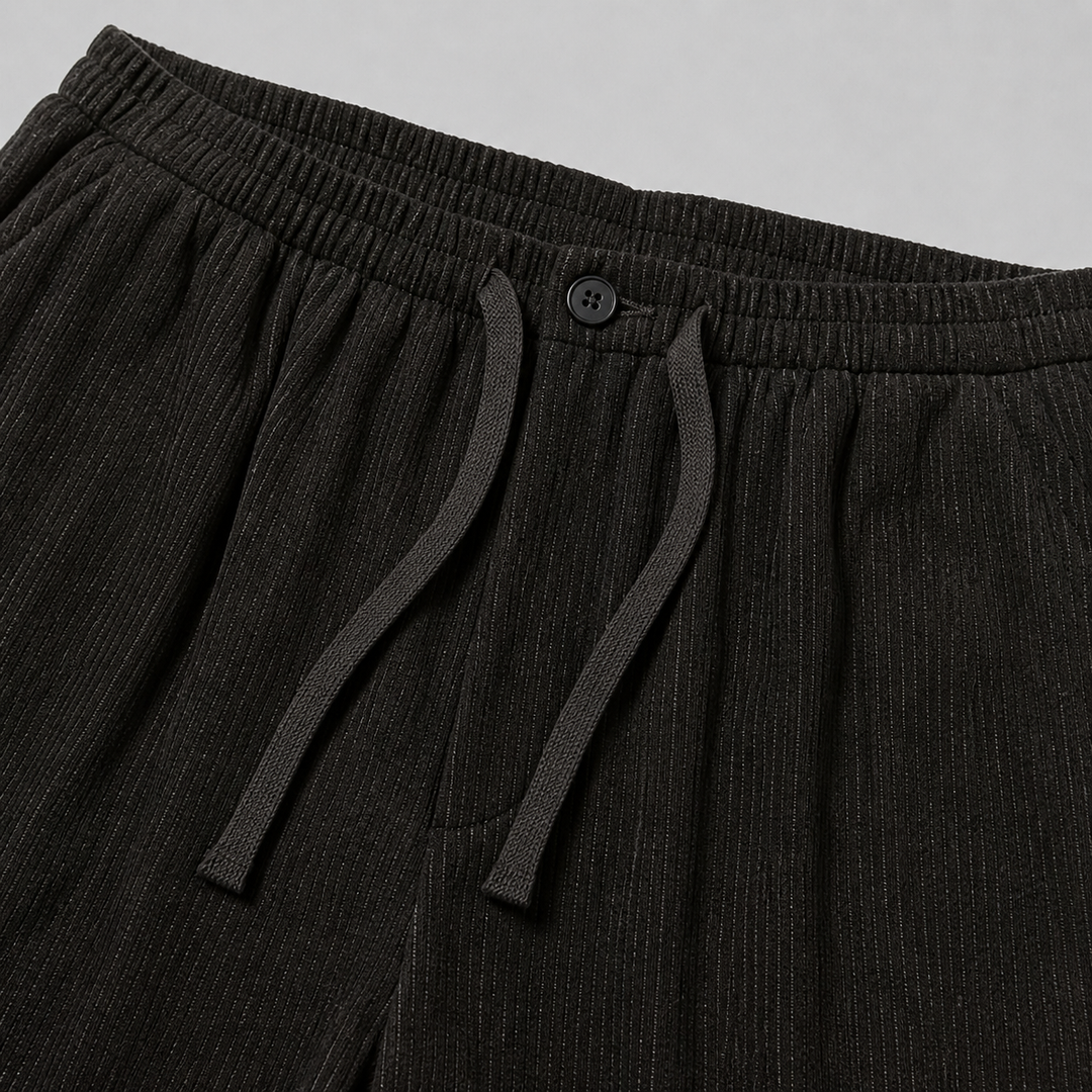 Men’s Baggy Pleated Trousers Striped Comfort Fit