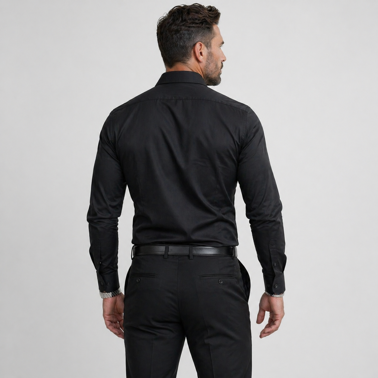 Men’s Dress Shirt Notched Collar Timeless Work-to-Evening Style