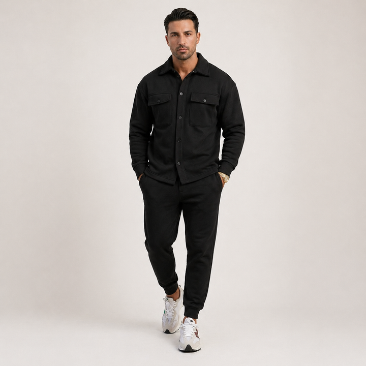 Men’s Two-Piece Cotton Ensemble – Effortless Leisurewear