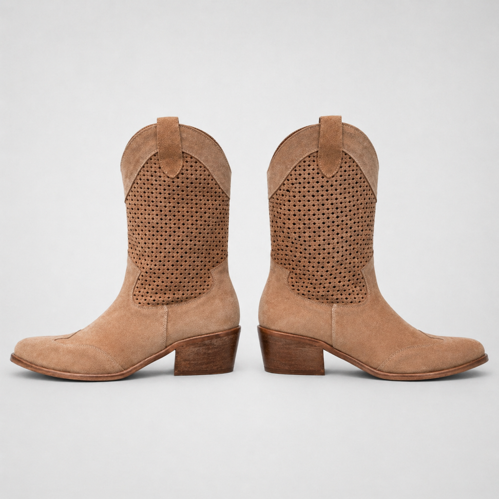 Women’s Cowboy Ankle Boots Comfortable Leather Casual Wear
