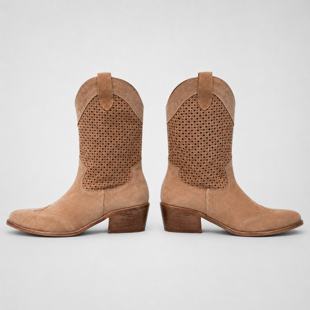 Women’s Cowboy Ankle Boots Comfortable Leather Casual Wear