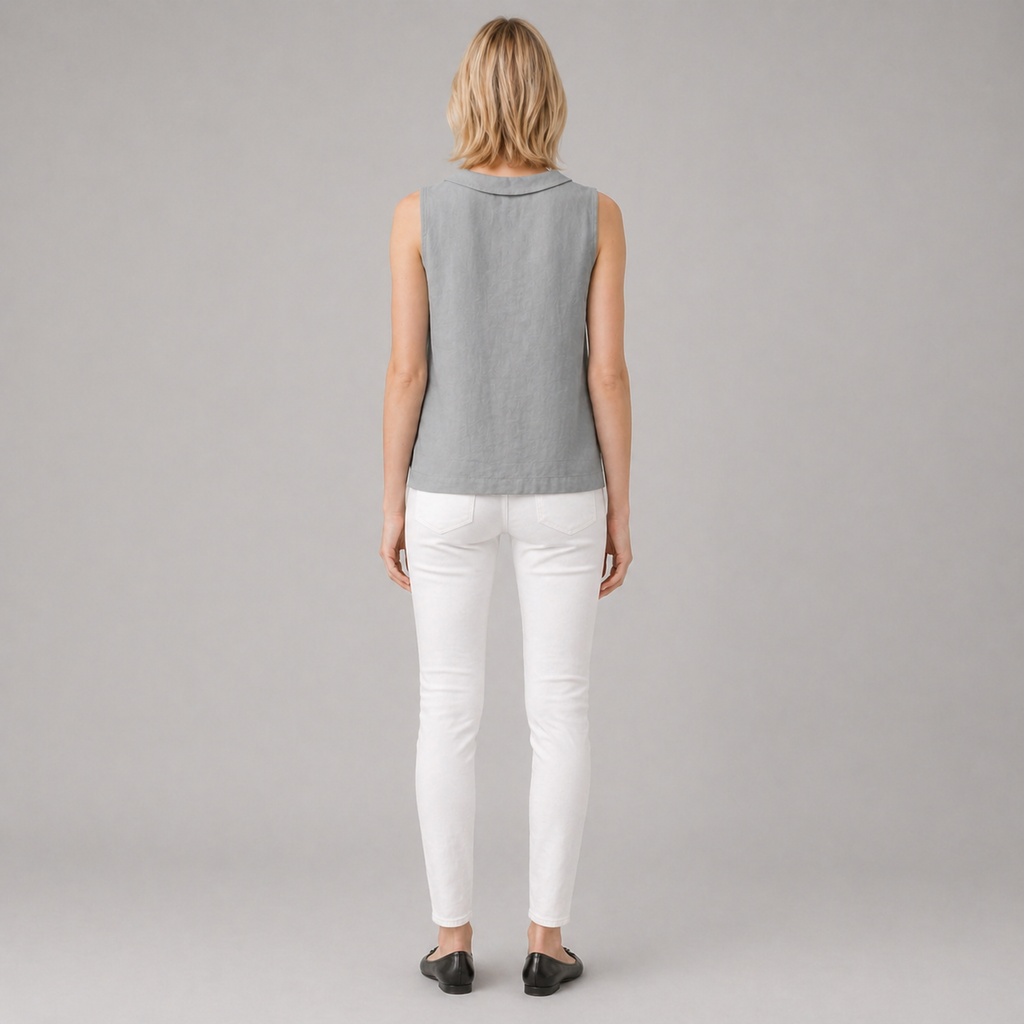 Women’s Elegant Sleeveless Blouse Minimalist Summer Outfit