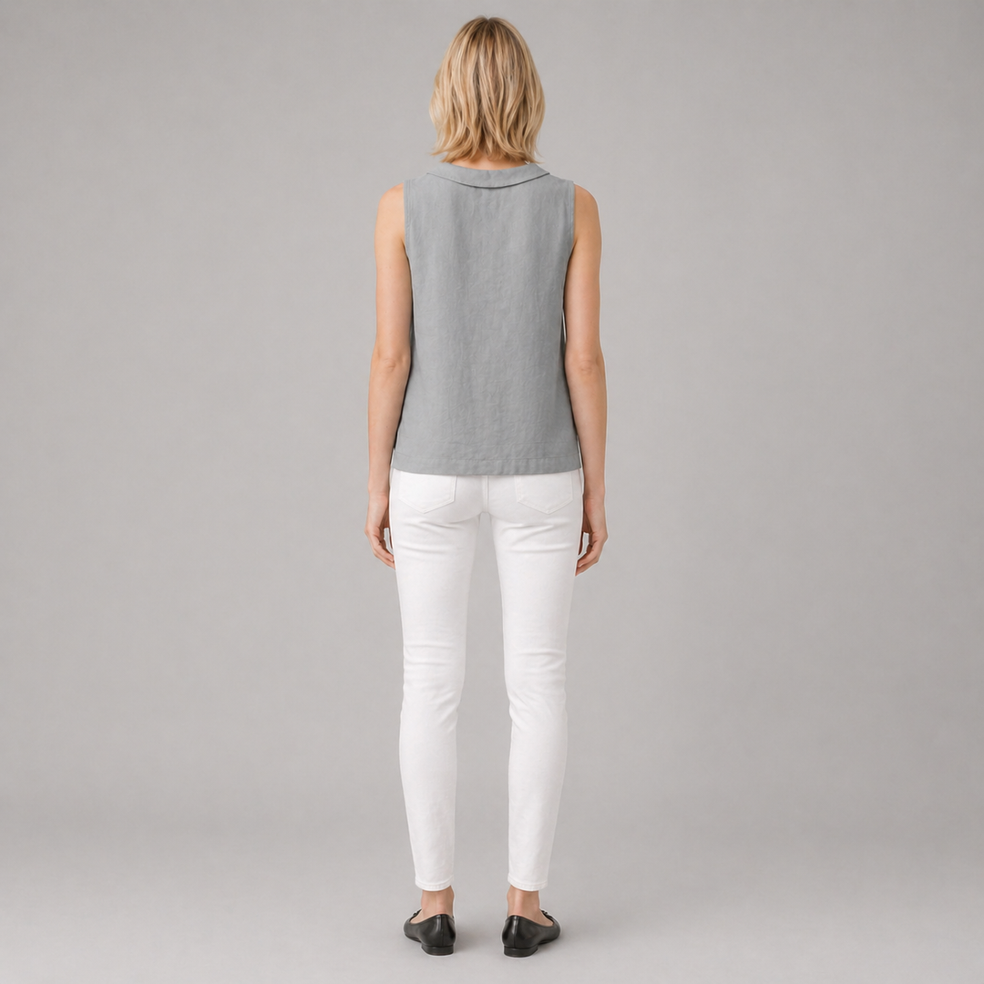 Women’s Elegant Sleeveless Blouse Minimalist Summer Outfit