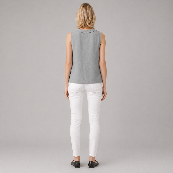 Women’s Elegant Sleeveless Blouse Minimalist Summer Outfit