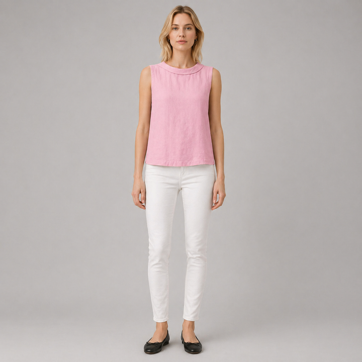 Women’s Elegant Sleeveless Blouse Minimalist Summer Outfit