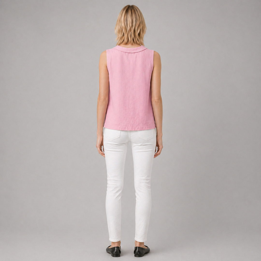 Women’s Elegant Sleeveless Blouse Minimalist Summer Outfit