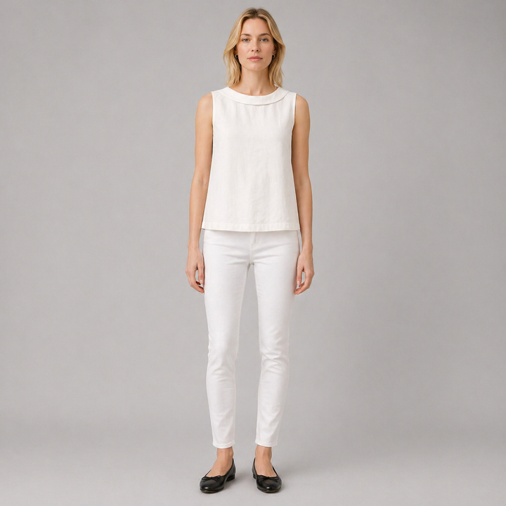 Women’s Elegant Sleeveless Blouse Minimalist Summer Outfit