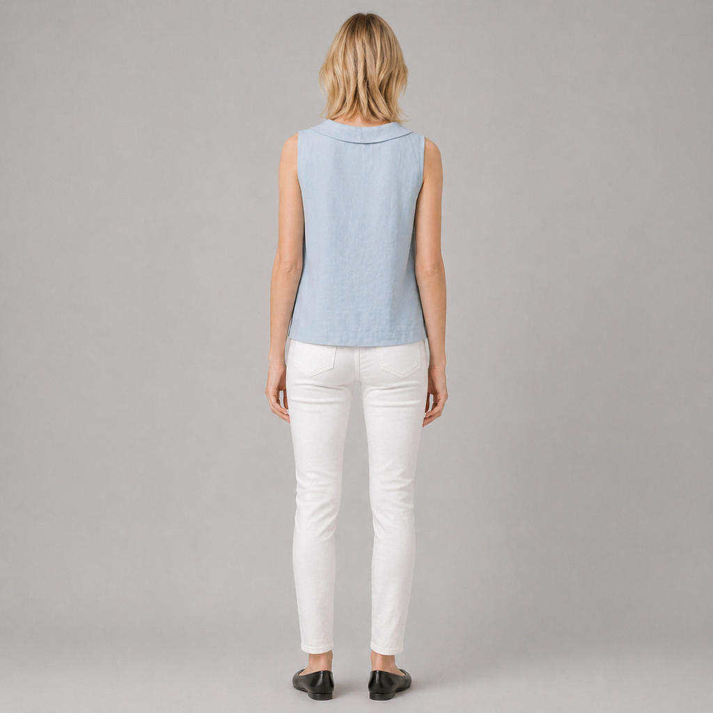 Women’s Elegant Sleeveless Blouse Minimalist Summer Outfit