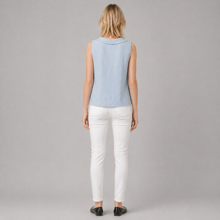 Women’s Elegant Sleeveless Blouse Minimalist Summer Outfit
