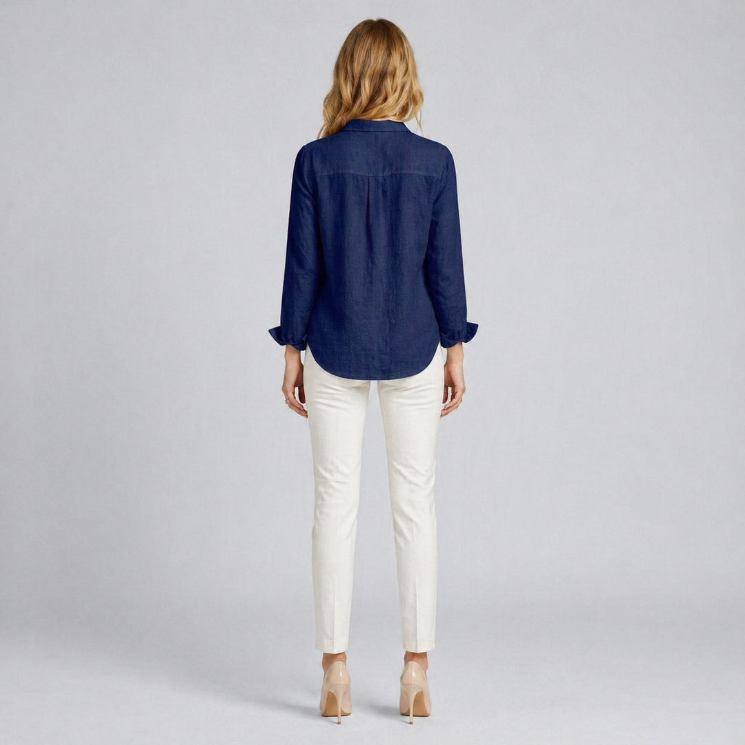 Women’s Linen Button-Down Blouse – Relaxed Elegance