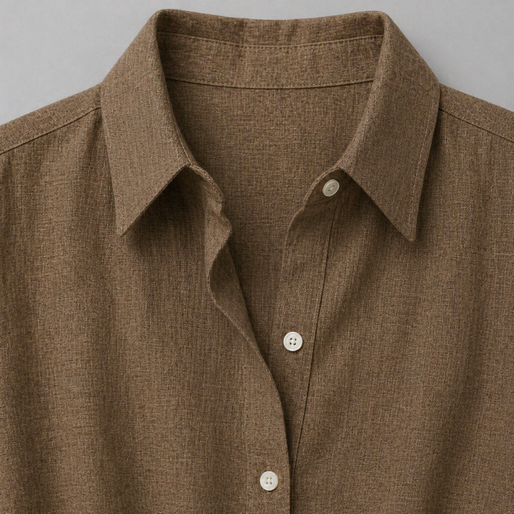 Women’s Linen Button-Down Blouse – Relaxed Elegance