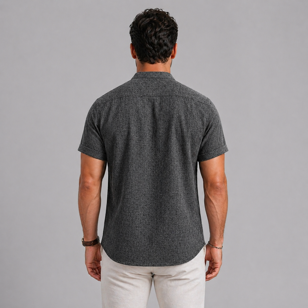 Men’s Linen Summer Shirt Short Sleeve Lightweight Casual Fit