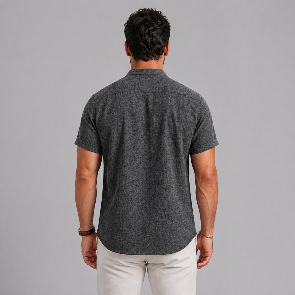 Men’s Linen Summer Shirt Short Sleeve Lightweight Casual Fit