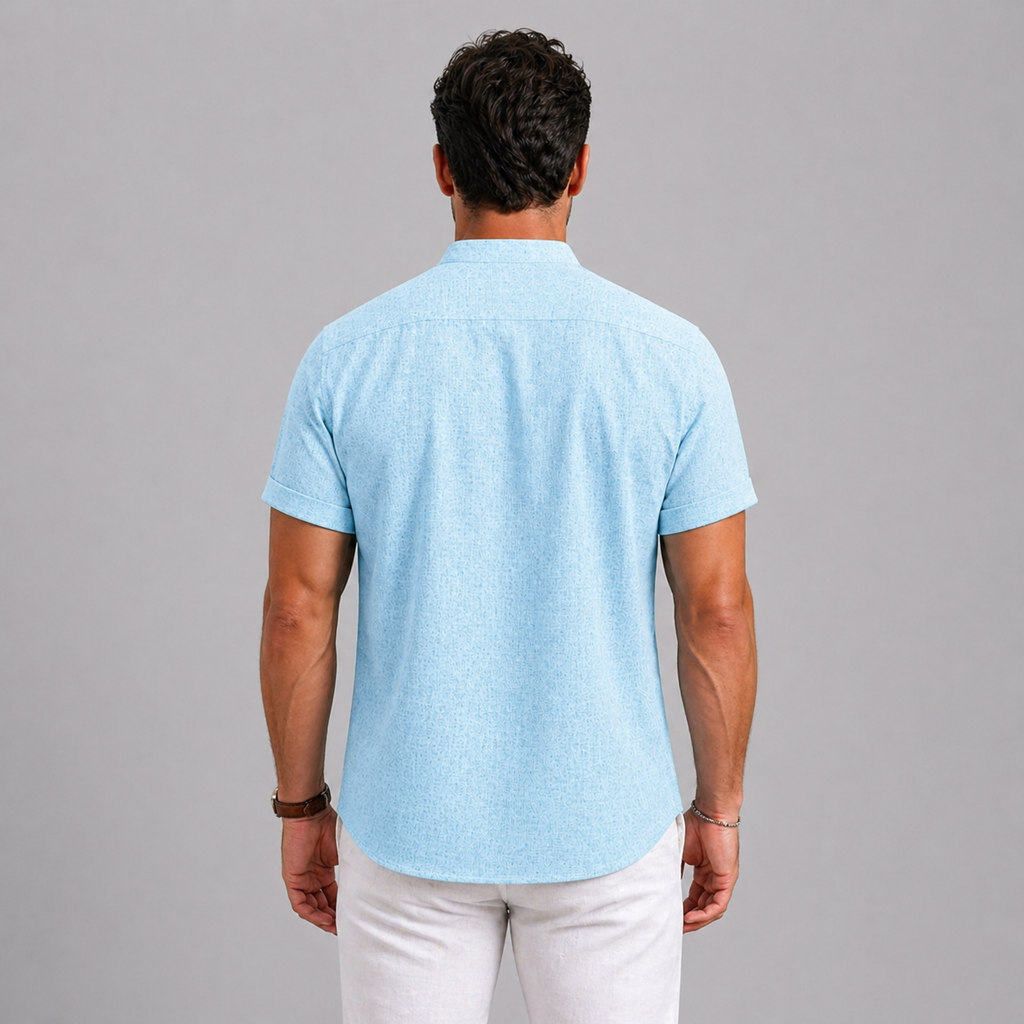 Men’s Linen Summer Shirt Short Sleeve Lightweight Casual Fit
