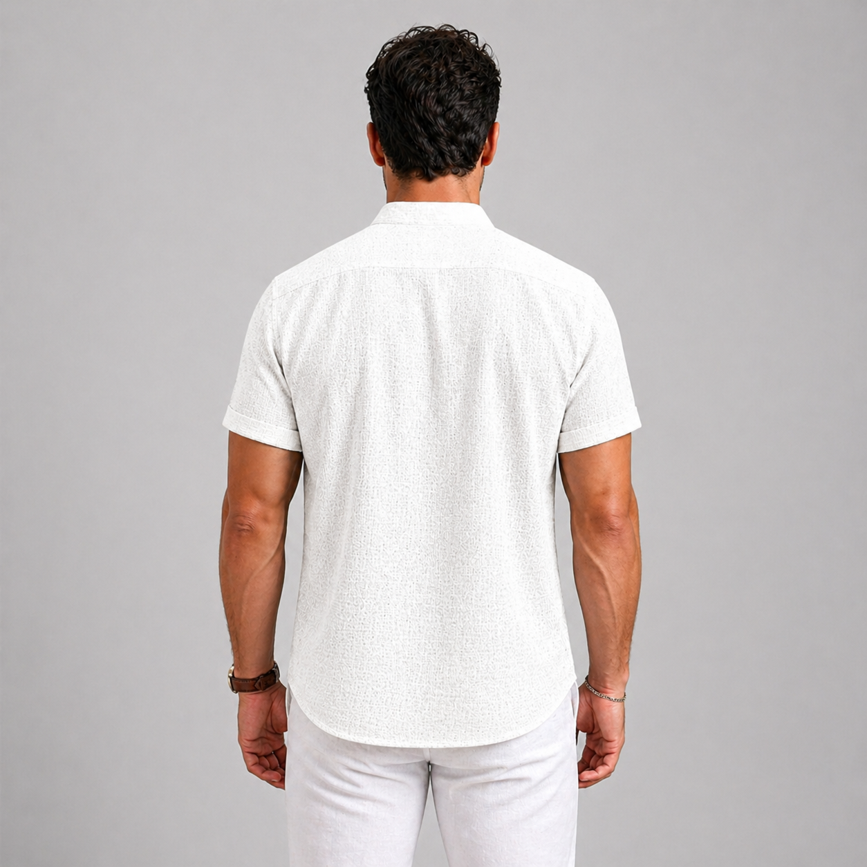 Men’s Linen Summer Shirt Short Sleeve Lightweight Casual Fit