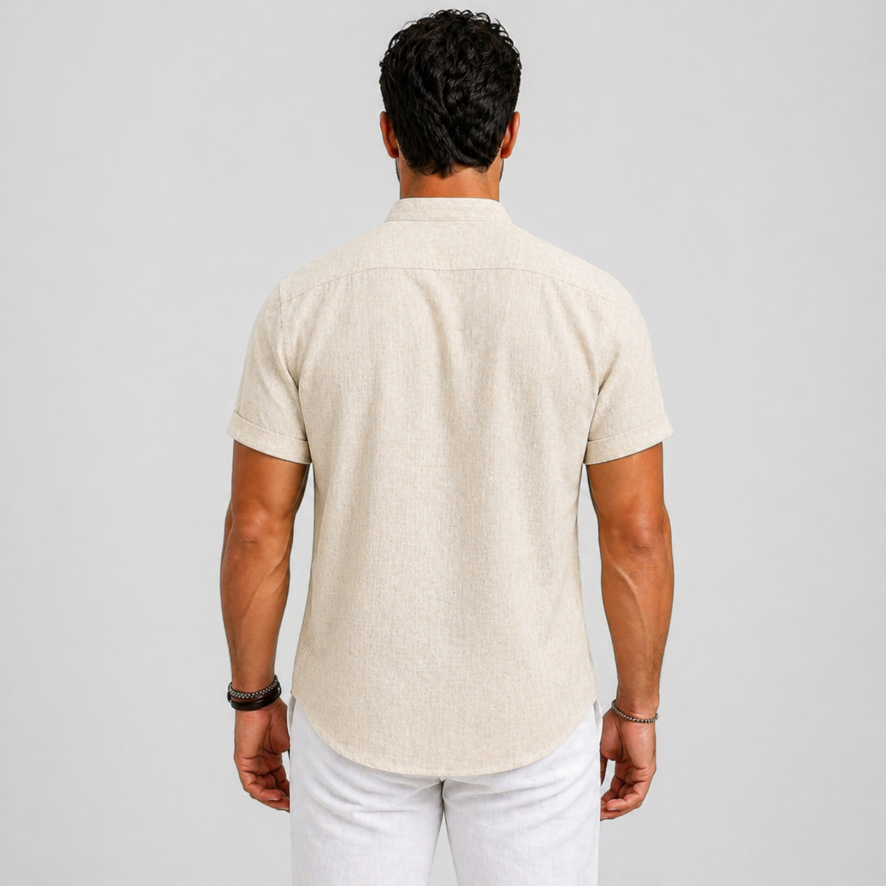 Men’s Linen Summer Shirt Short Sleeve Lightweight Casual Fit