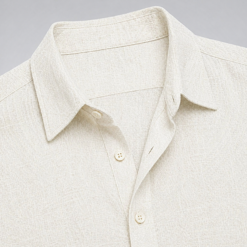 Men’s Linen Polo Shirt for Summer Breathable Lightweight Fit