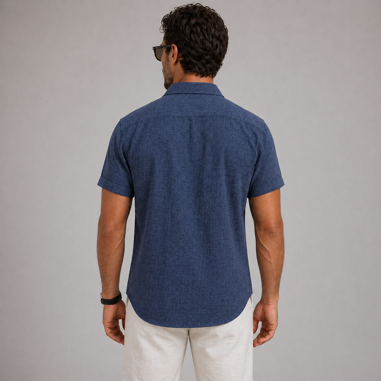 Men’s Lightweight Linen Shirt Short Sleeve Summer Casual Wear