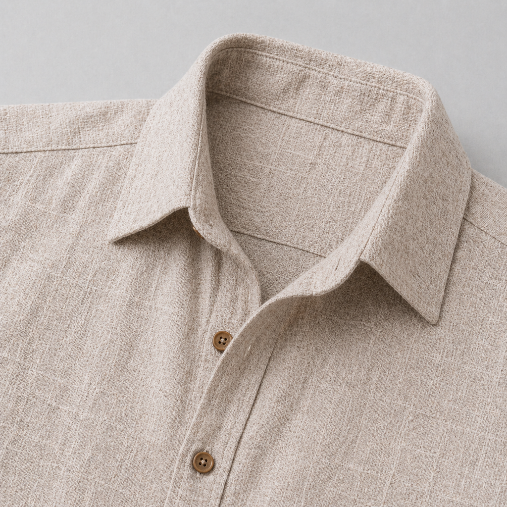 Men’s Lightweight Linen Shirt Short Sleeve Summer Casual Wear
