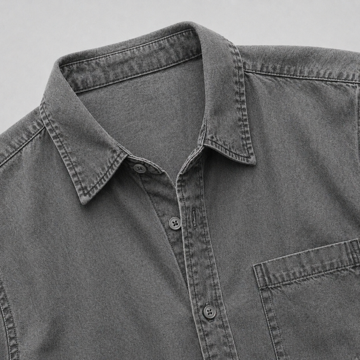 Men’s Durable Denim Shirt Long Sleeve Everyday Casual Wear