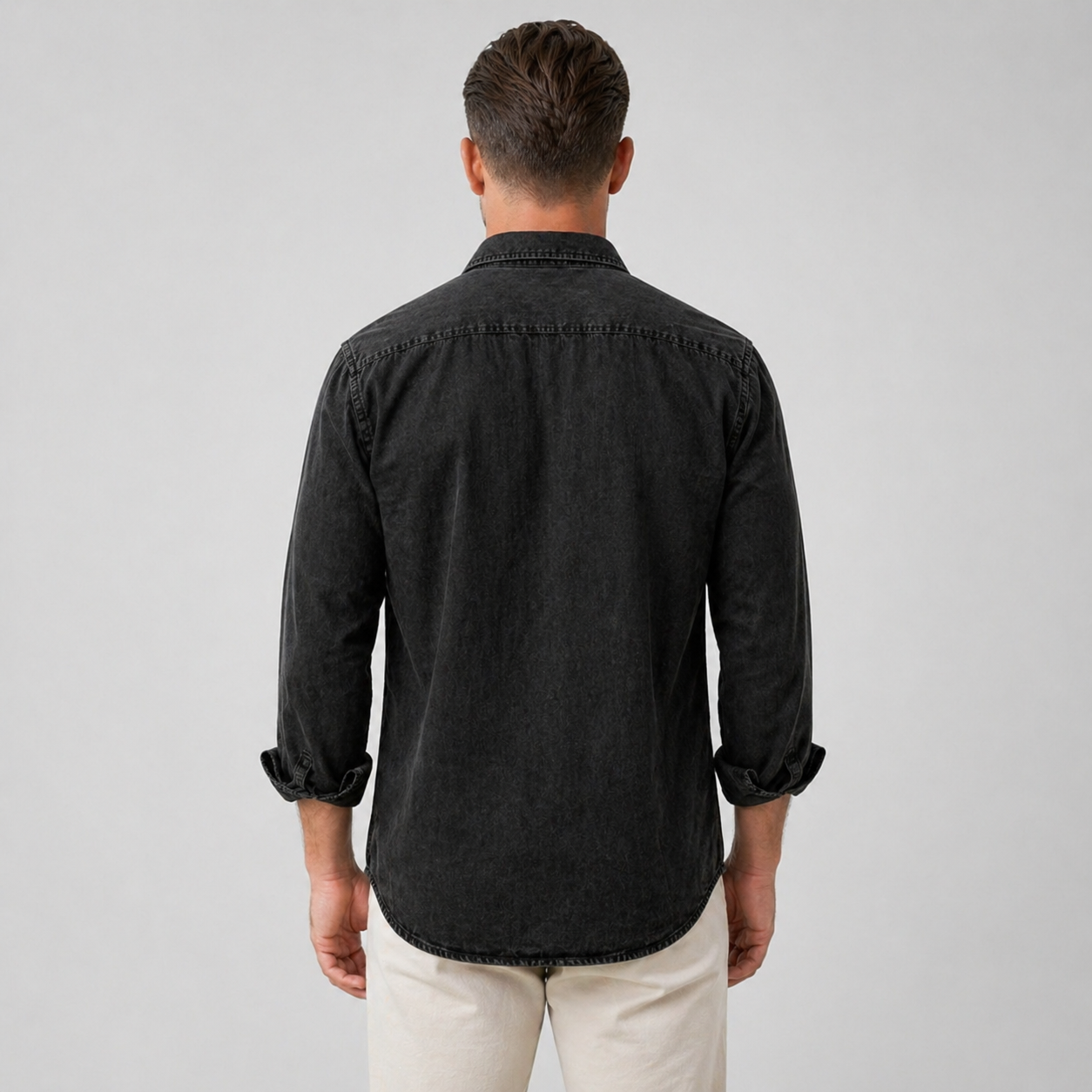 Men’s Durable Denim Shirt Long Sleeve Everyday Casual Wear