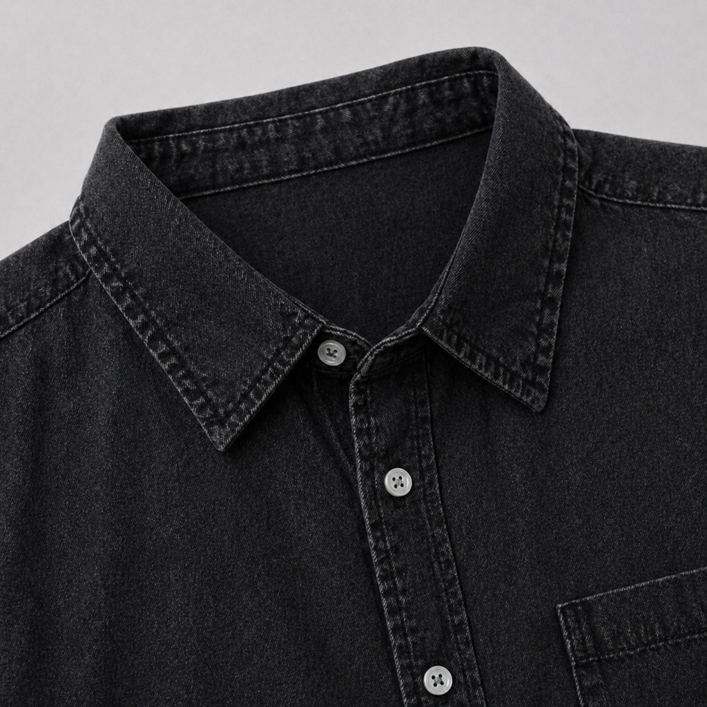 Men’s Durable Denim Shirt Long Sleeve Everyday Casual Wear