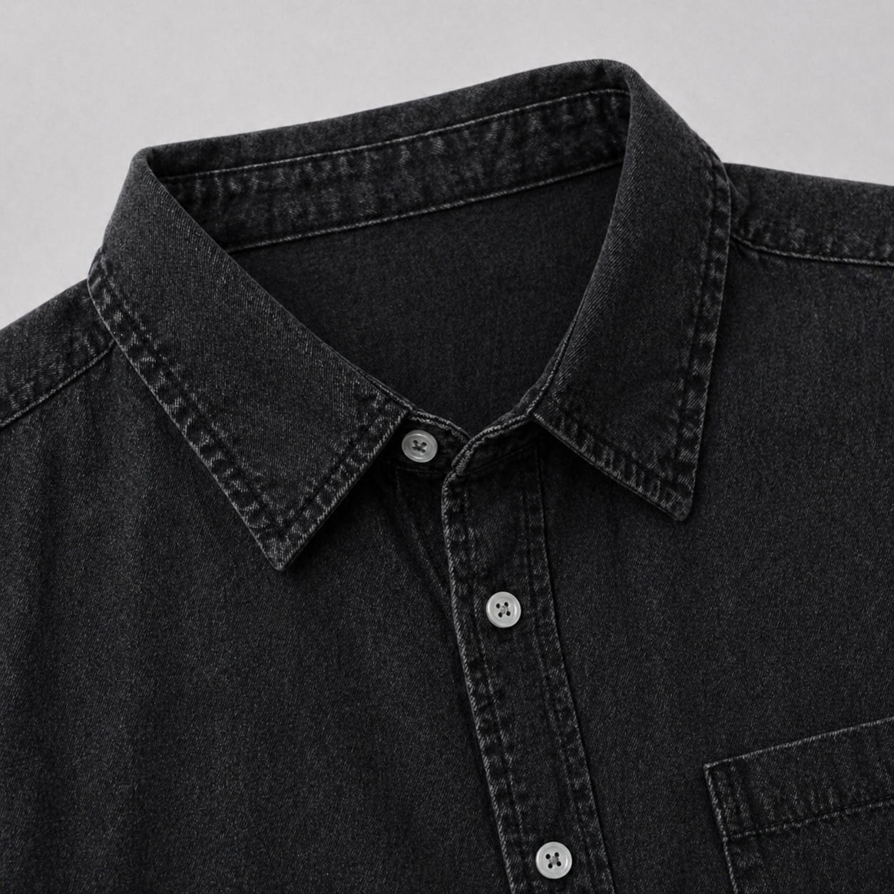 Men’s Durable Denim Shirt Long Sleeve Everyday Casual Wear
