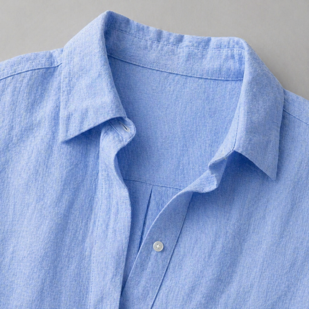 Women’s Relaxed Linen-Feel Shirt with Half Placket