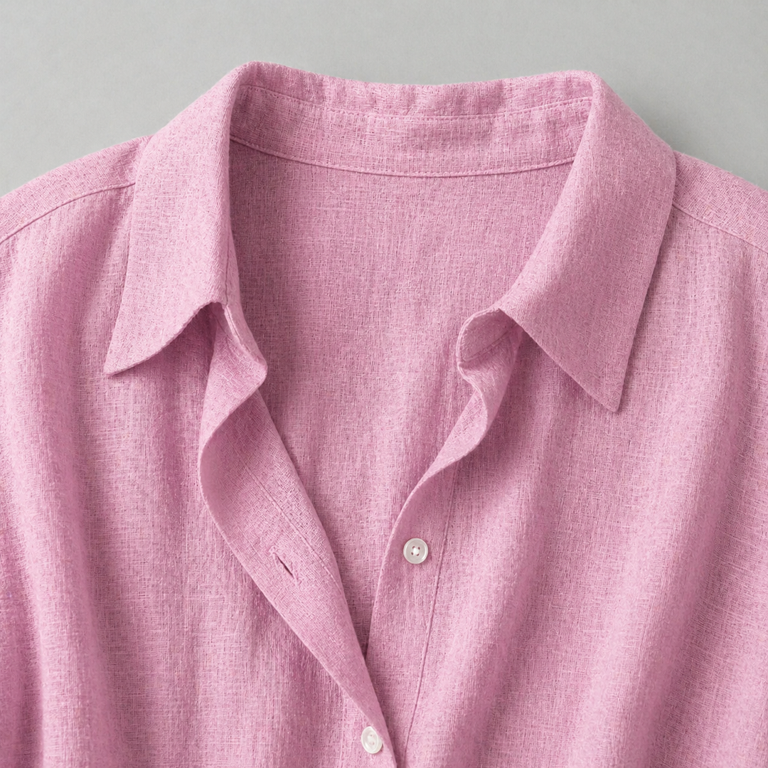 Women’s Relaxed Linen-Feel Shirt with Half Placket