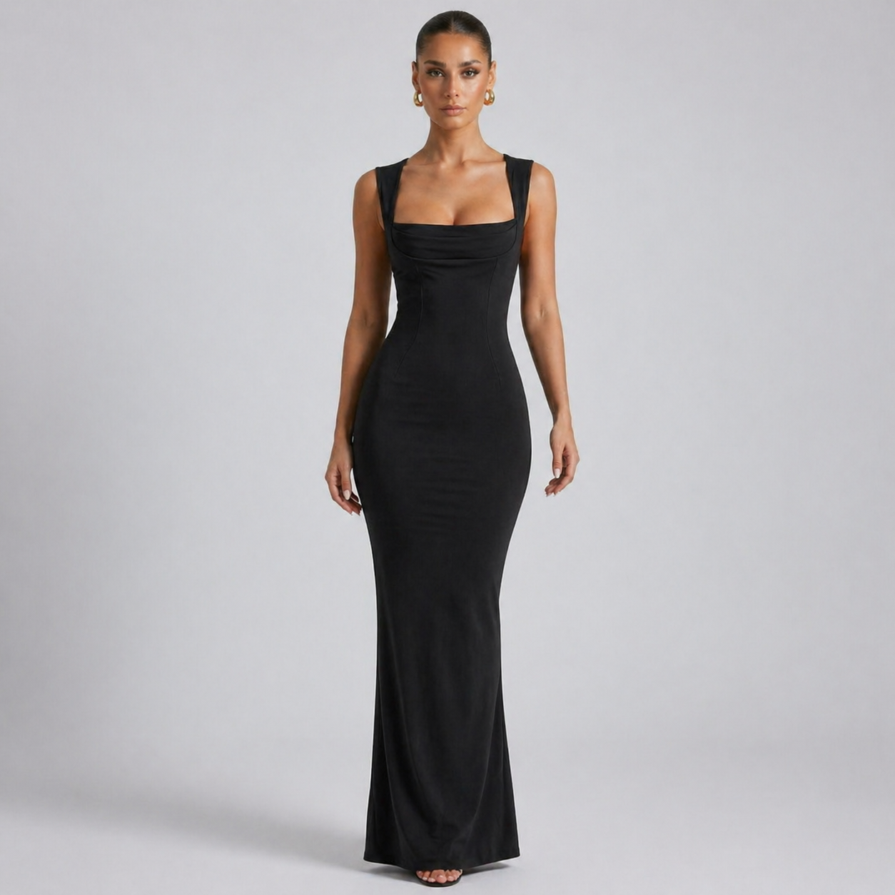 Women's Cherry Red Maxi Dress Elegant Formal Evening Gown