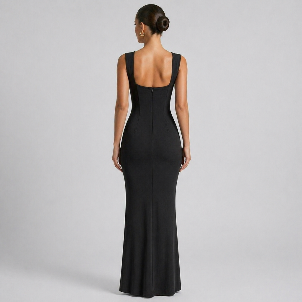 Women's Cherry Red Maxi Dress Elegant Formal Evening Gown