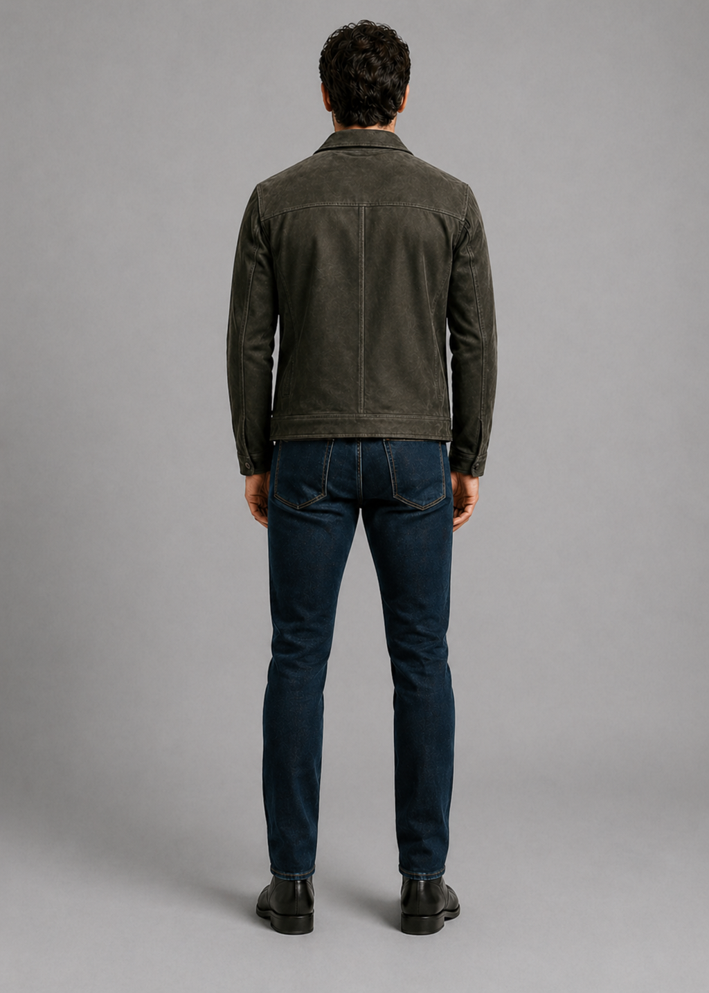 Men’s Premium Leather Jacket Zip Front Classic Casual Wear