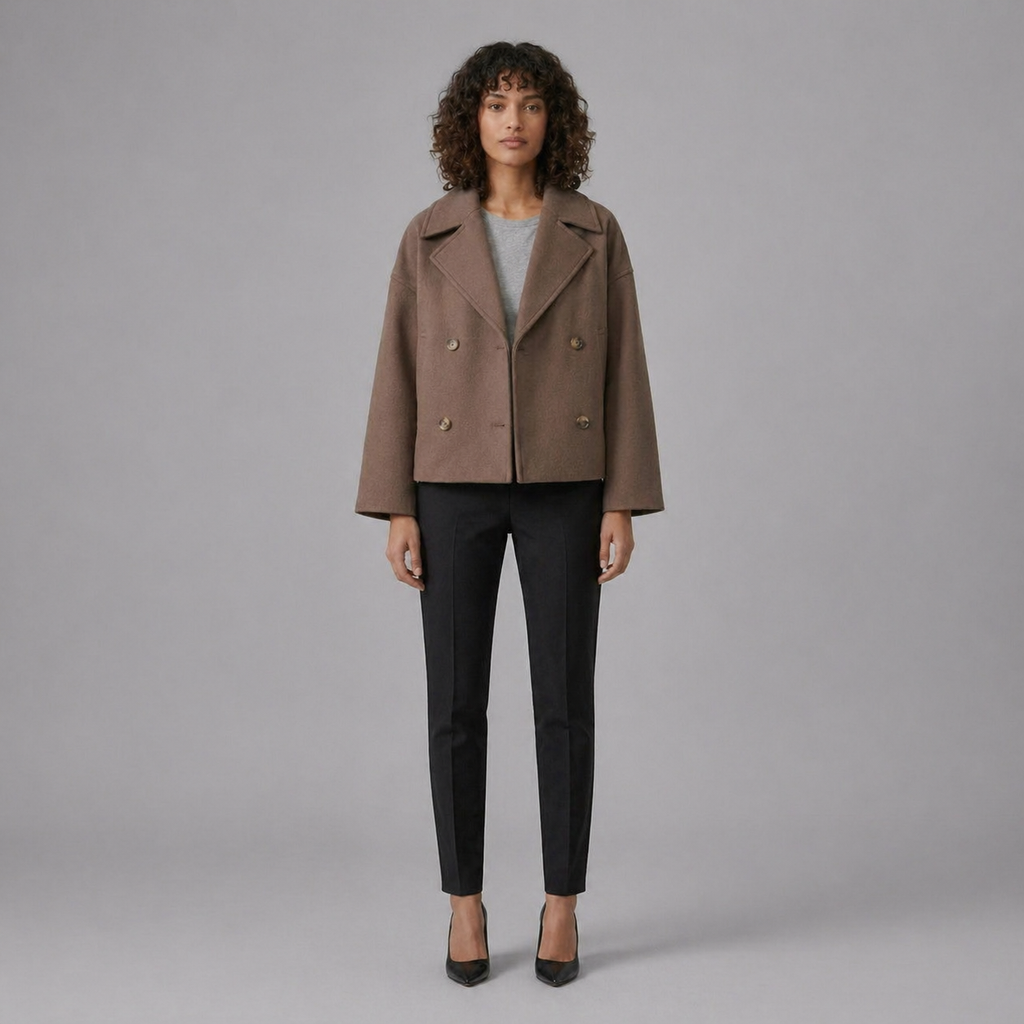 Women’s Tailored Cropped Blazer Wide Lapel Style