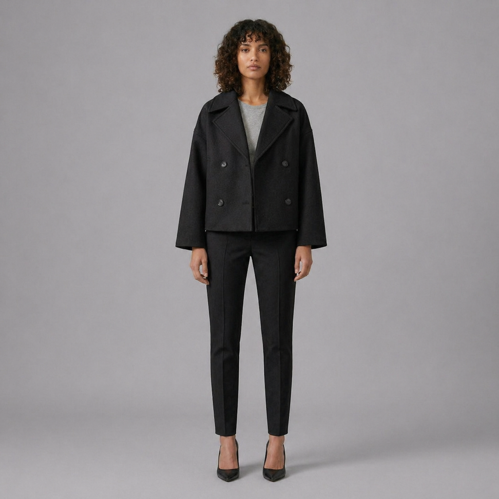 Women’s Tailored Cropped Blazer Wide Lapel Style