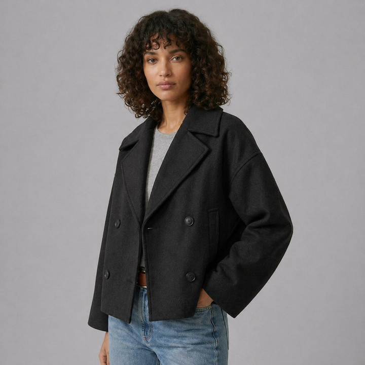 Women’s Tailored Cropped Blazer Wide Lapel Style