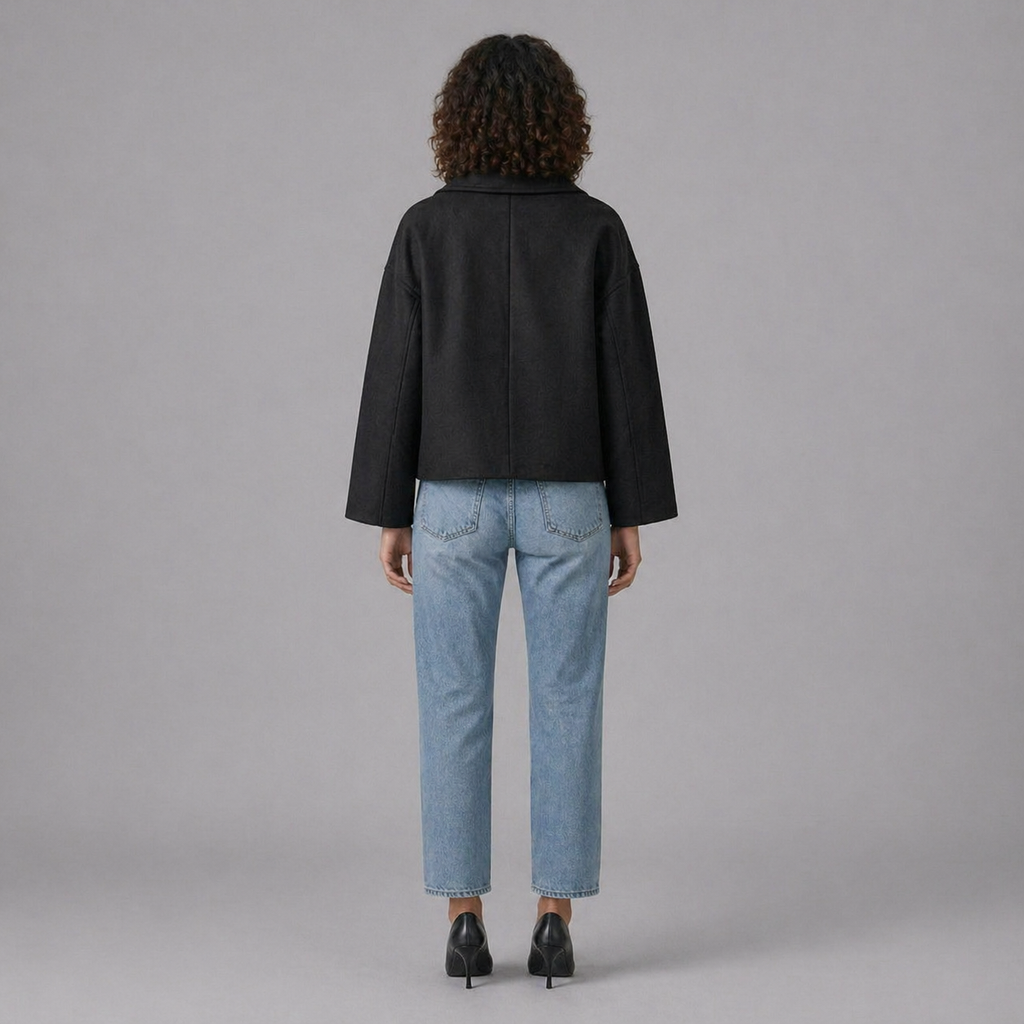 Women’s Tailored Cropped Blazer Wide Lapel Style