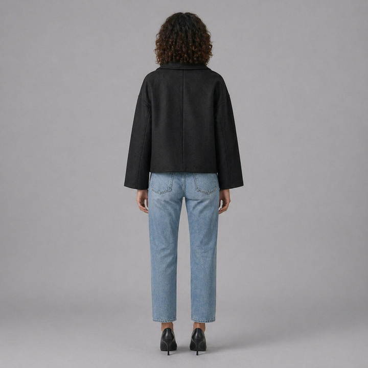 Women’s Tailored Cropped Blazer Wide Lapel Style